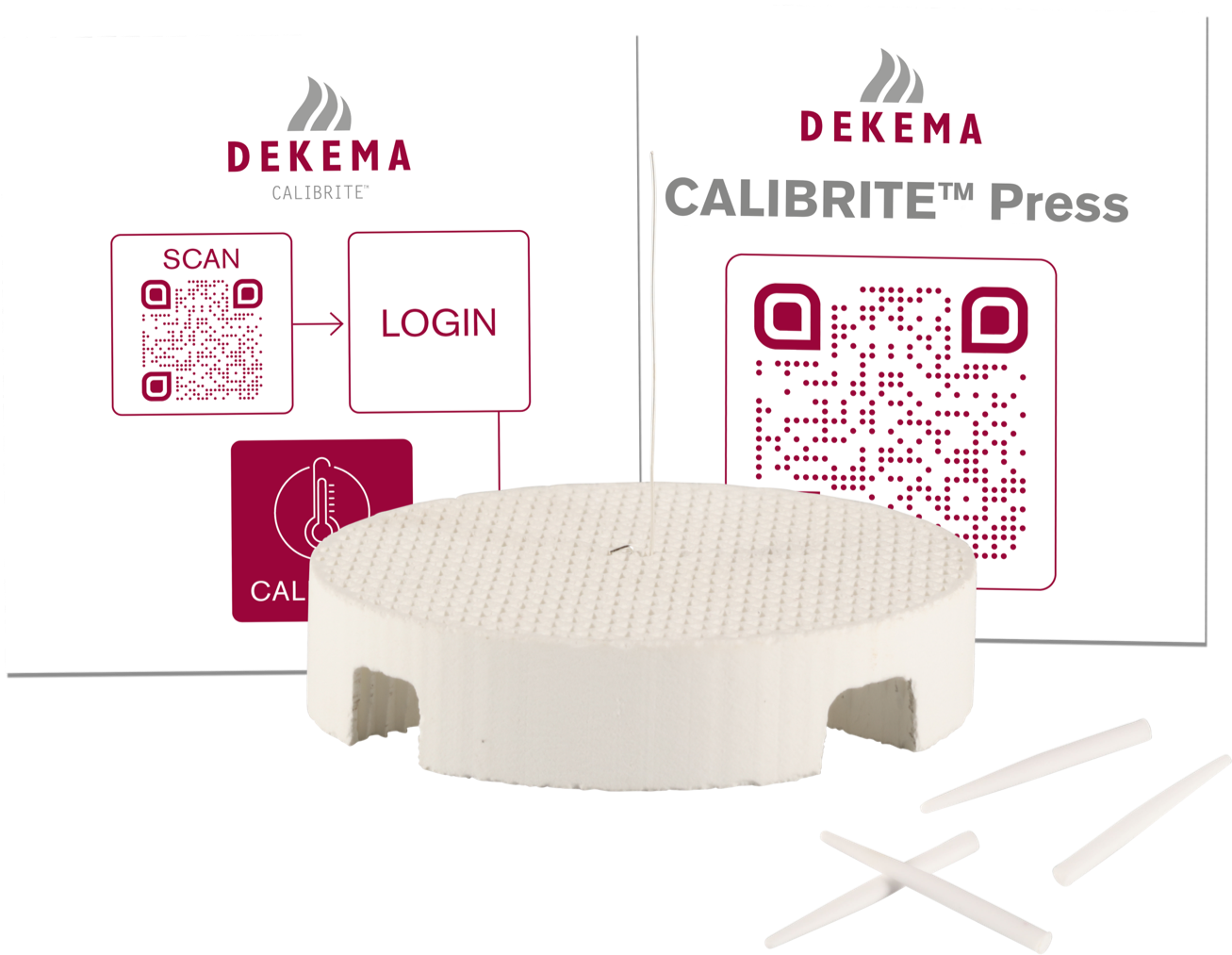 CALIBRITE Press Set (temperature calibration for DEKEMA pressing furnaces, 10 ce